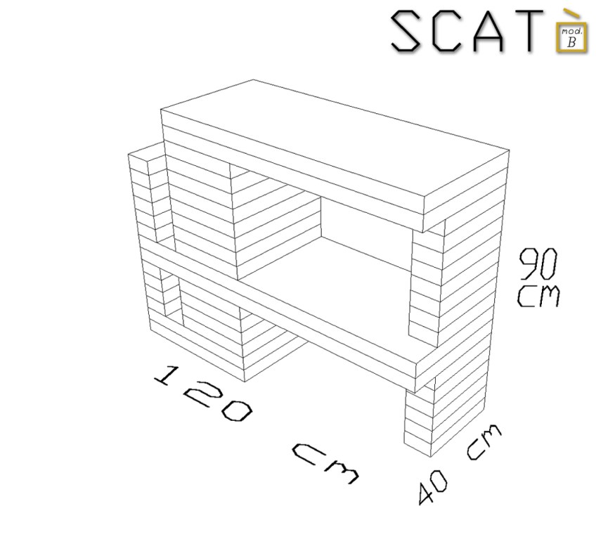 Quote modulo B, mobile in cartone alveolare